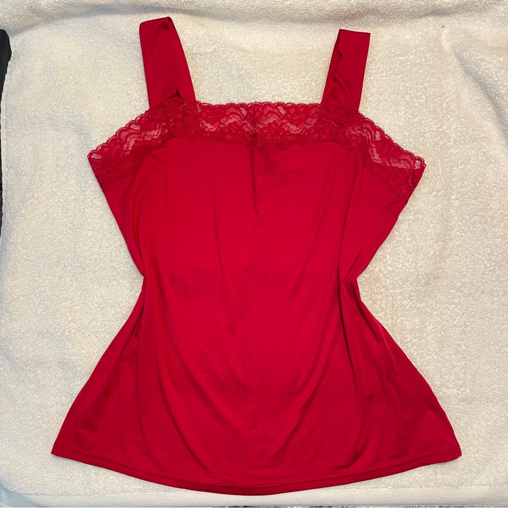 90s Y2K Christmas Lace Trim Cami Tank Shell Top Jones New York
